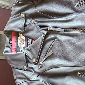 Harley Davidson Lined Leather Jacket - Black, XL